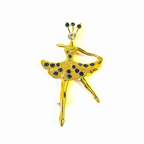 PRETTY BALLERINA GOLD PIN, CHOOSE RED, CLEAR, NAVY - Picture 6 of 6